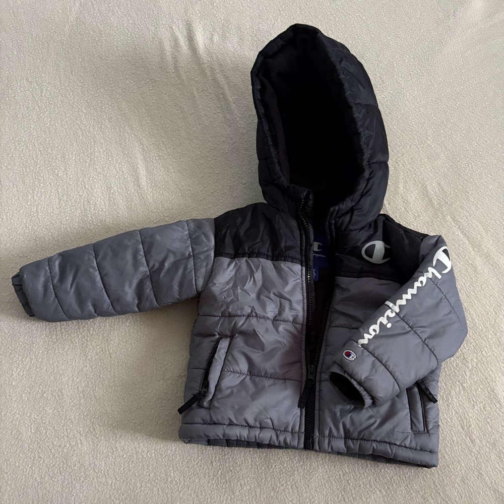 Champion Black and Gray Puffer Jacket